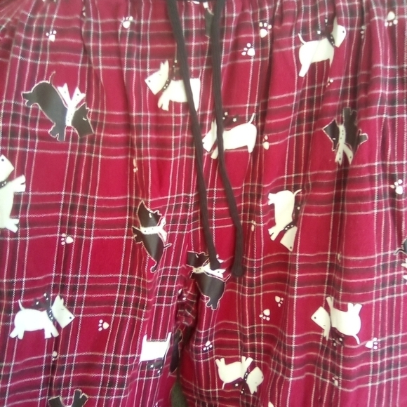 Women's Red Plaid Scottish Terrier Scotty Dog Pajama Pants PJs Size XL - Picture 3 of 5